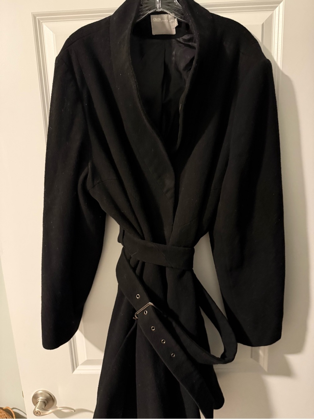 ASOS Black Wrap Trench Coat with Belt